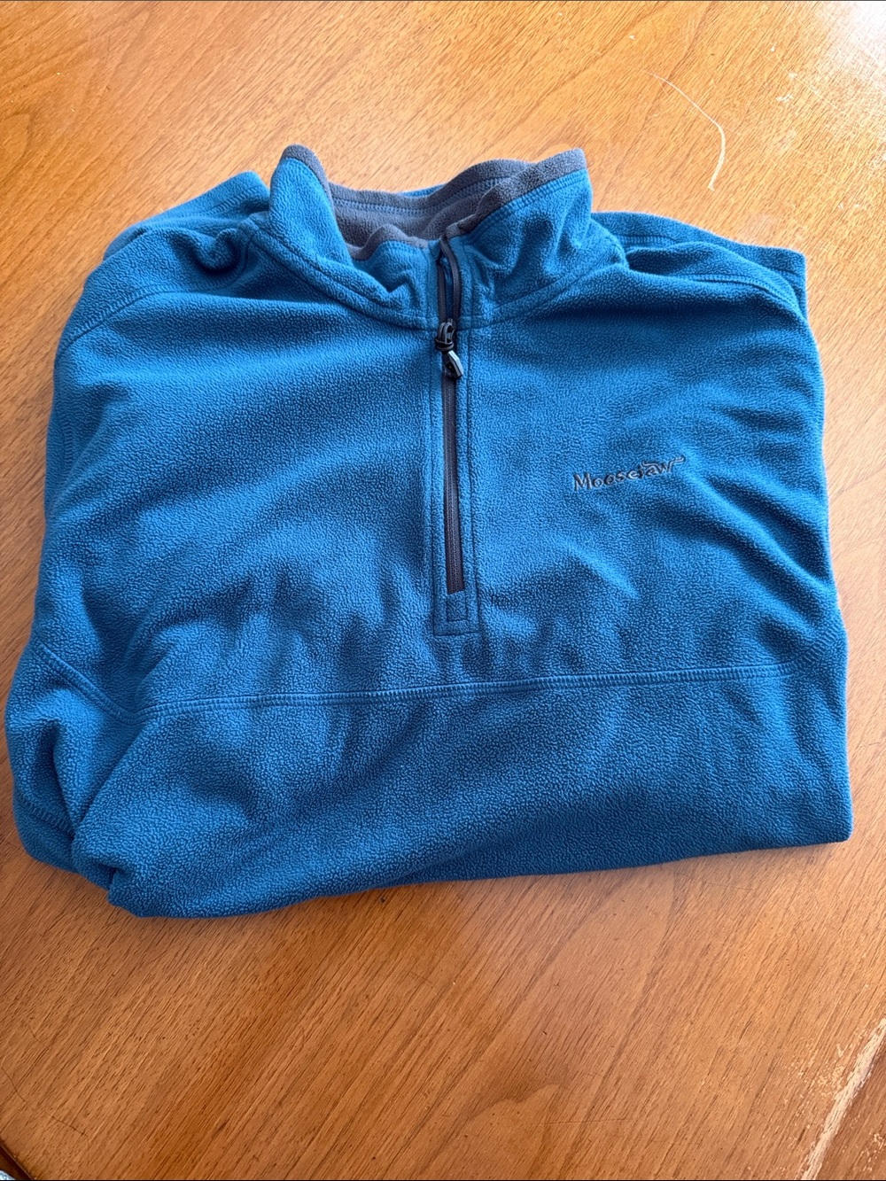 Moosejaw Teal Blue Quarter-Zip Fleece Pullover
